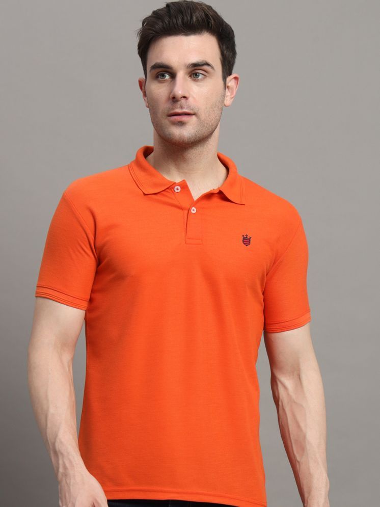     			R.ARHAN PREMIUM Cotton Blend Regular Fit Solid Half Sleeves Men's Polo T Shirt - Orange ( Pack of 1 )