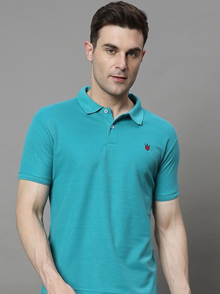     			R.ARHAN PREMIUM Pack of 1 Cotton Blend Regular Fit Solid Half Sleeves Men's Polo T Shirt ( Light Blue )