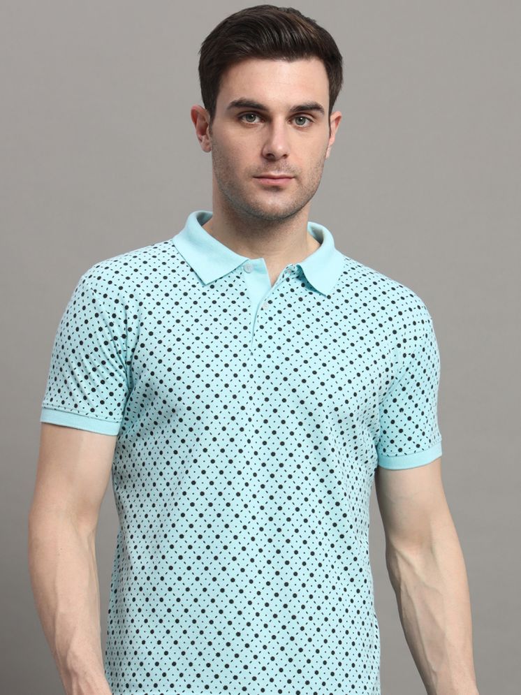     			R.ARHAN PREMIUM Cotton Blend Regular Fit Printed Half Sleeves Men's Polo T Shirt - Turquoise ( Pack of 1 )