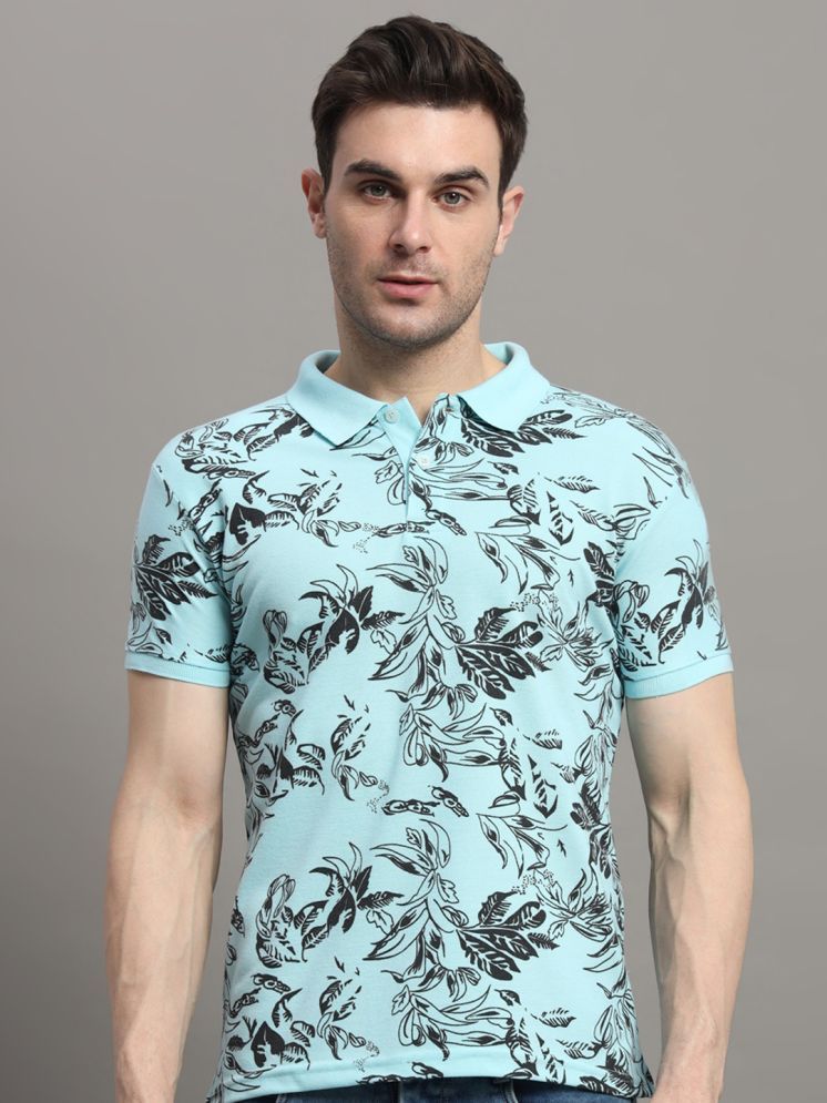     			R.ARHAN PREMIUM Cotton Blend Regular Fit Printed Half Sleeves Men's Polo T Shirt - Turquoise ( Pack of 1 )