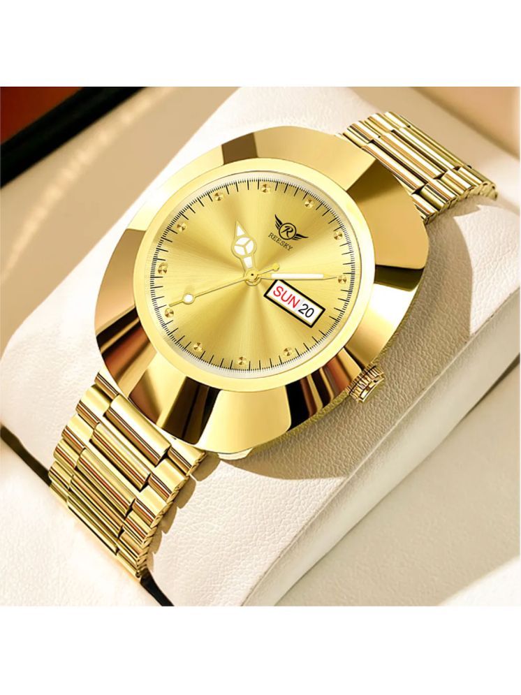     			REESKY Gold Stainless Steel Analog Men's Watch