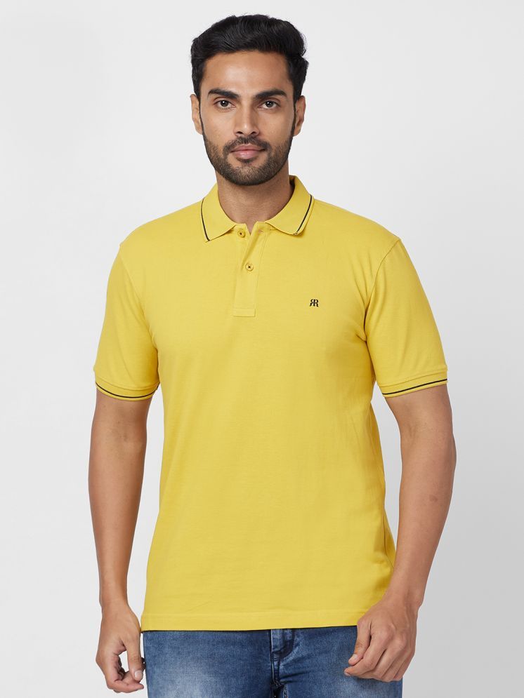     			Raymond Cotton Regular Fit Solid Half Sleeves Men's Polo T Shirt - Yellow ( Pack of 1 )