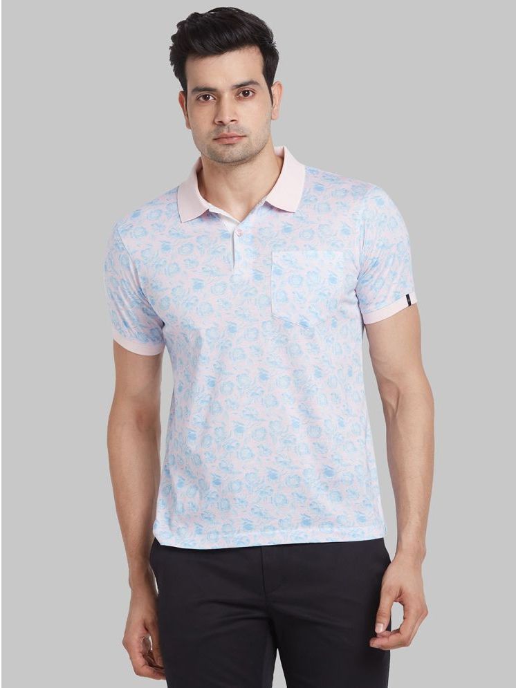     			Raymond Cotton Slim Fit Printed Half Sleeves Men's Polo T Shirt - Blue ( Pack of 1 )