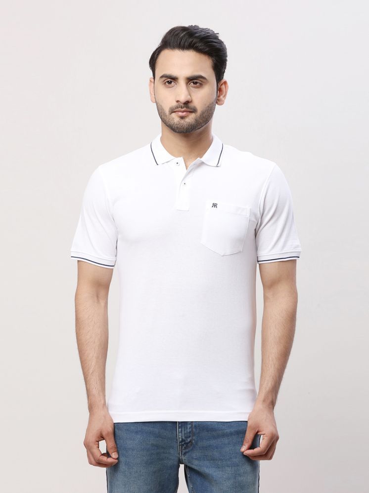     			Raymond Cotton Slim Fit Solid Half Sleeves Men's Polo T Shirt - White ( Pack of 1 )