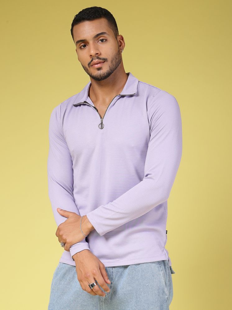     			Rigo Polyester Slim Fit Solid Full Sleeves Men's T-Shirt - Lavender ( Pack of 1 )