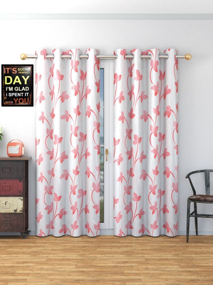     			SWIZIER Nature Room Darkening Eyelet Curtain 5 ft ( Pack of 2 ) - Pink