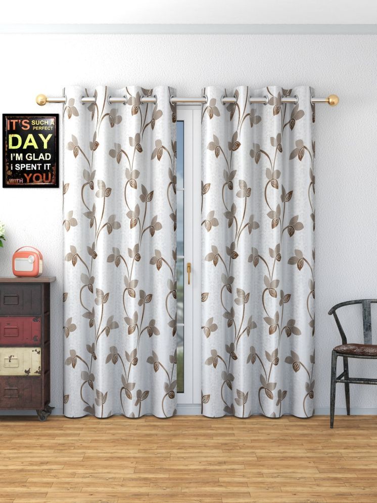     			SWIZIER Nature Room Darkening Eyelet Curtain 5 ft ( Pack of 2 ) - Coffee