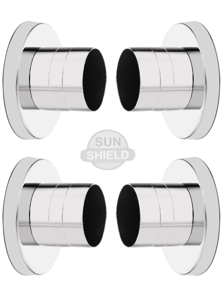     			Sun Shield Silver Stainless Steel Single Rod Bracket ( Pack of 4 )