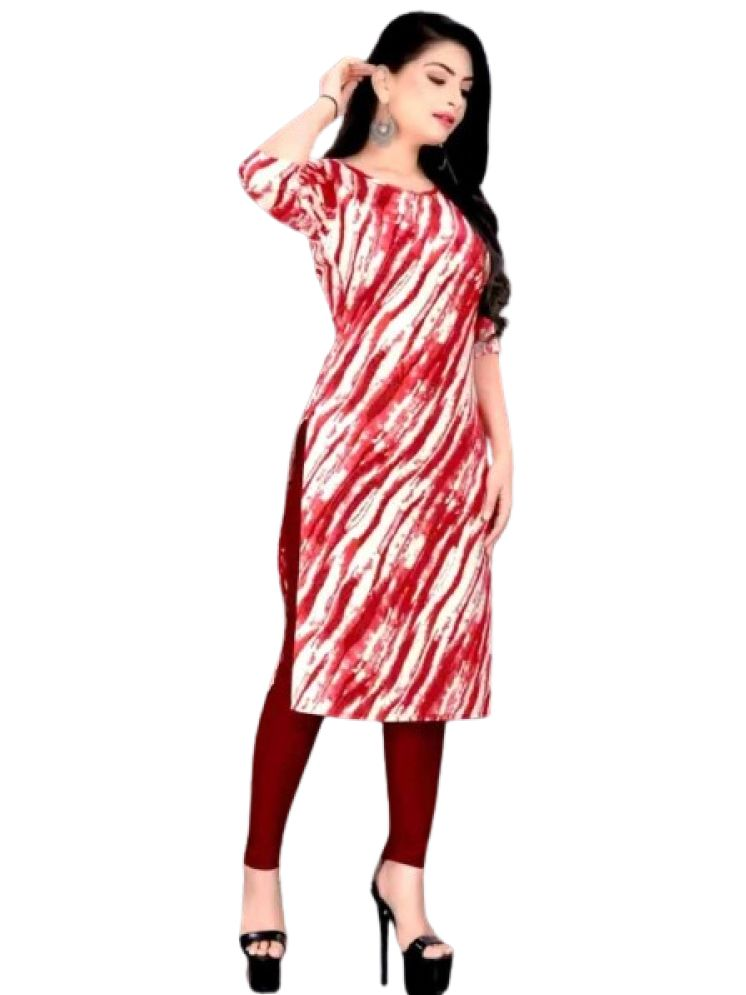     			VACHHARAJ GROUP Crepe Printed A-line Women's Kurti - Red ( Pack of 2 )