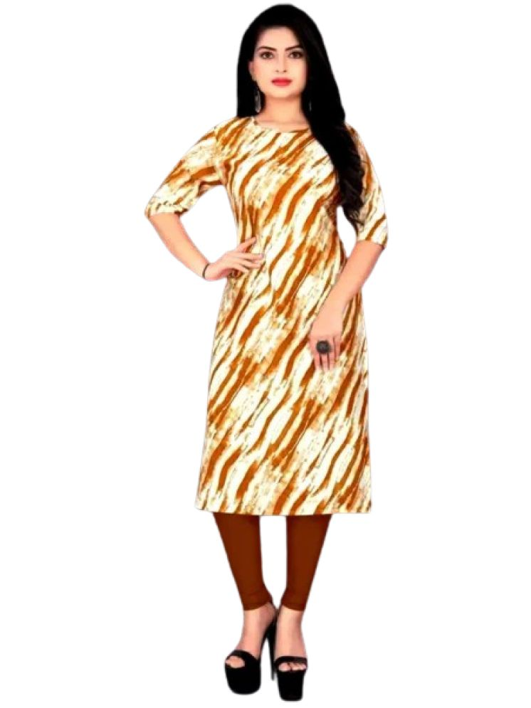     			VACHHARAJ GROUP Crepe Printed A-line Women's Kurti - Yellow ( Pack of 2 )