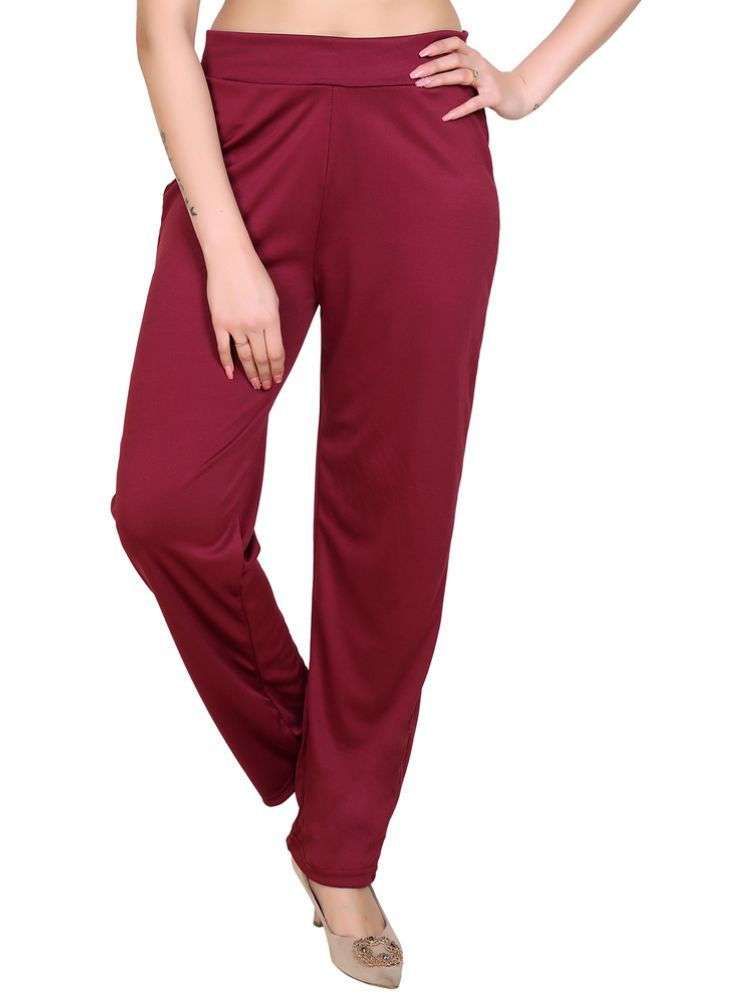     			Whyme Fashion Maroon Cotton Blend Regular Women's Casual Pants ( Pack of 1 )