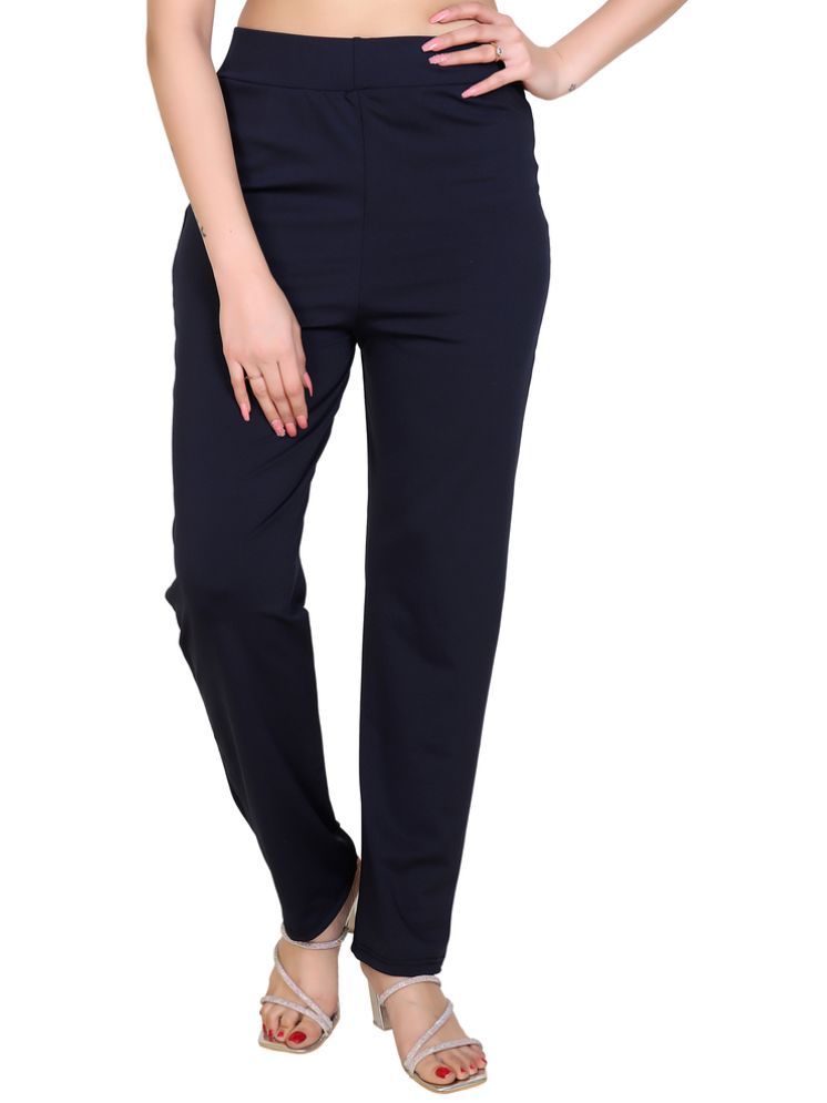     			Whyme Fashion Navy Cotton Blend Regular Women's Casual Pants ( Pack of 1 )