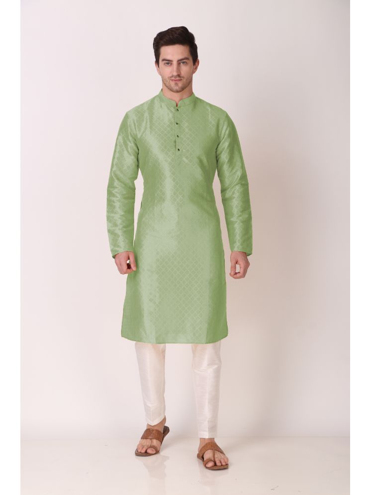     			koshin Green Silk Men's Regular Kurta ( Pack of 1 )