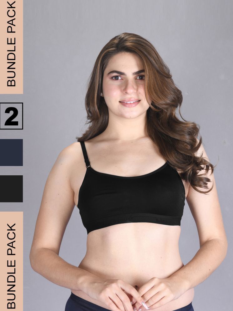     			lux venus Pack of 2 Cotton Non Padded Women's Everyday Bra ( Black ) VEN_BRA121_BLK_NVY_2PC