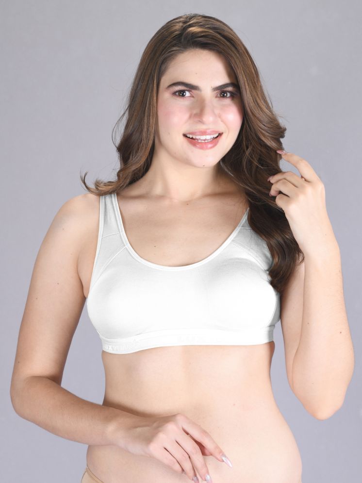     			lux venus White Cotton Non Padded Women's Sports Bra ( Pack of 1 )