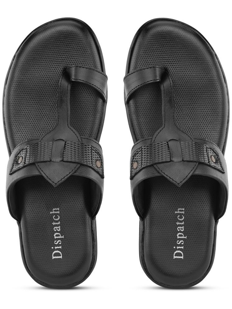     			Dispatch Black Men's Leather Slipper