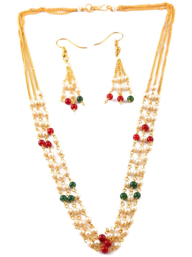     			Jewar Mandi Multi Color Pearls Necklace Set ( Pack of 1 )