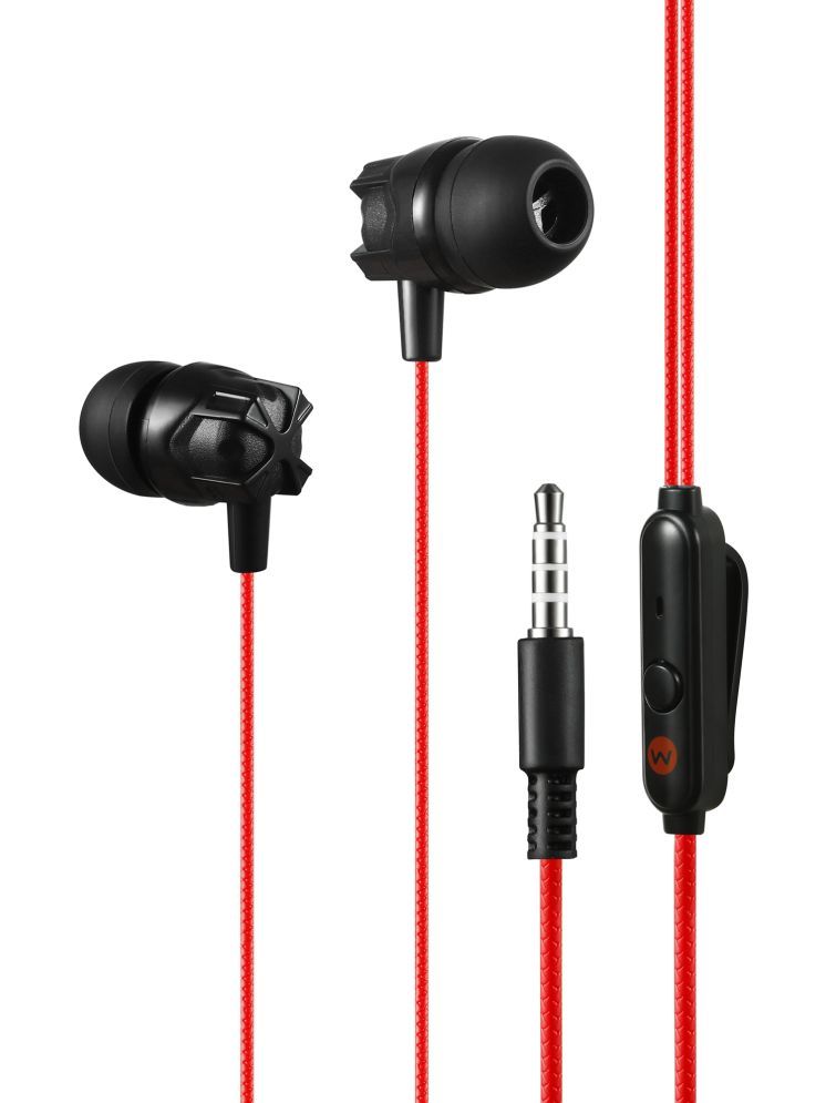     			MZ M106 3.5 mm Wired Earphone In Ear Volume Controller Red