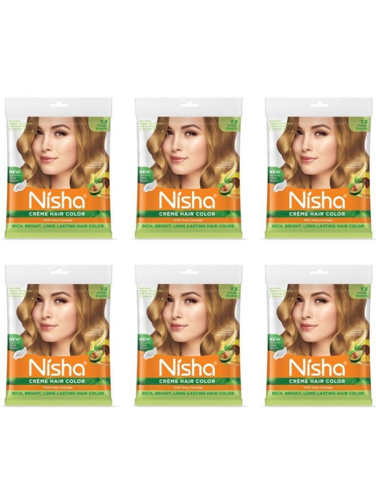     			Nisha Creme Hair Color Honey Blonde 40g Pack of 6, Permanent Hair Colour for Women & Men, Long Lasting Hair Color