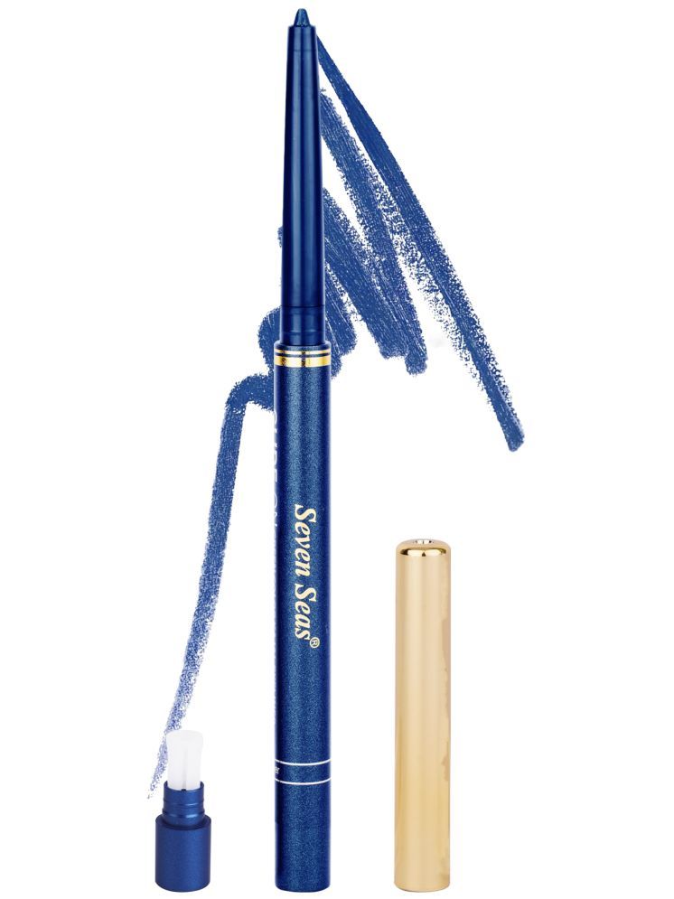     			Seven Seas Glide-On Blue Color Kajal Waterproof|Revolving Kajal with attached Sharpener(Blue,0.35g)