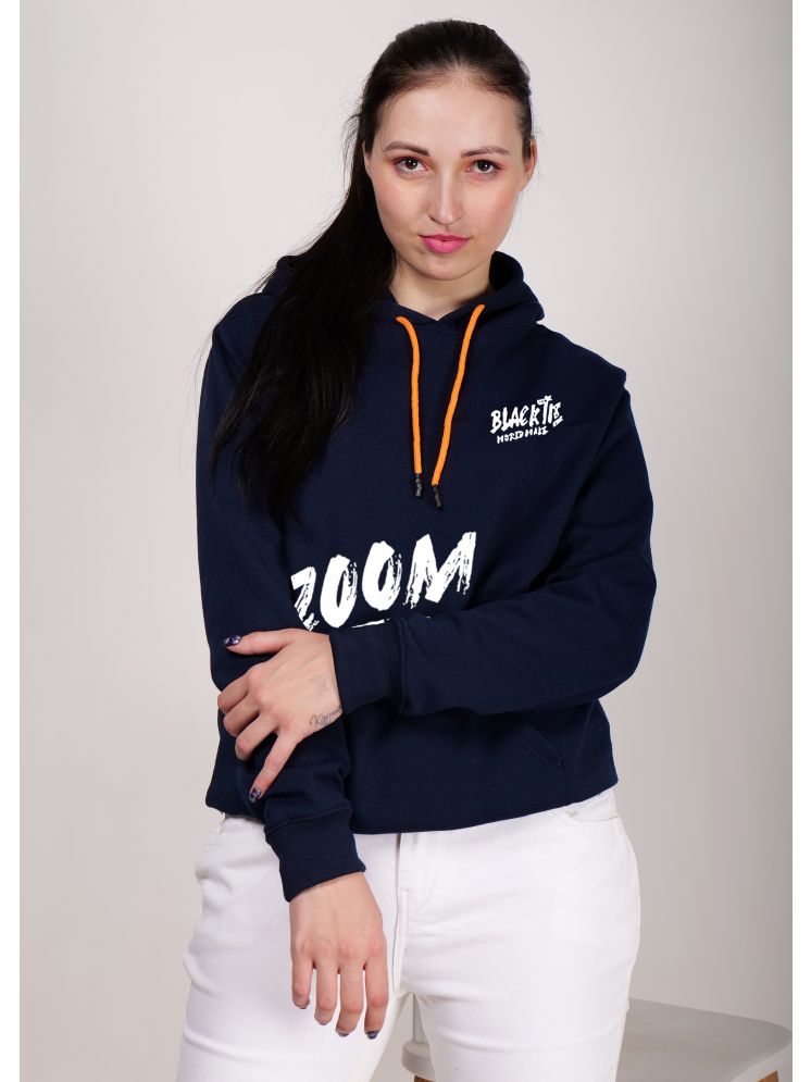     			fashion and youth Cotton Blend Women's Hooded Sweatshirt ( Navy )