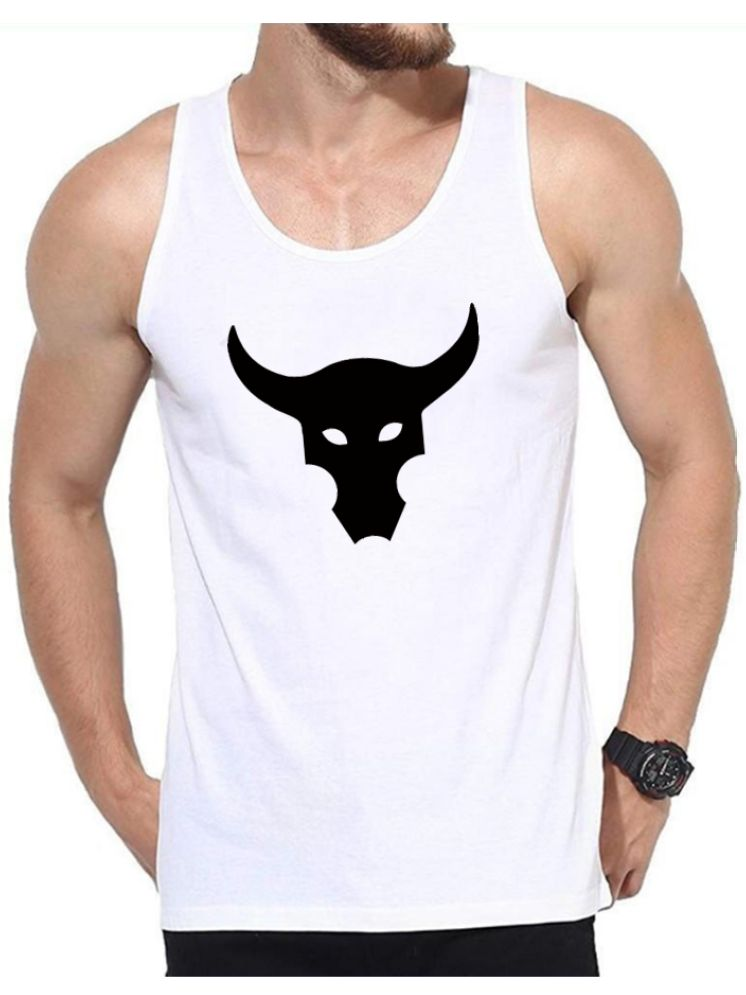     			Pack of 1 EDApparels Polyester Men's Vest ( White ) Gym Vest for Man