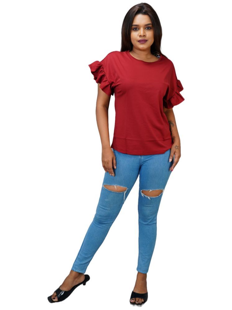     			Radprix Red Rayon Women's Regular Top ( Pack of 1 )