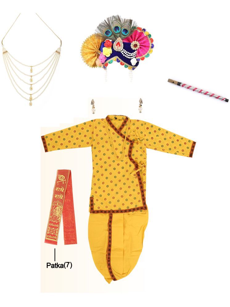     			Raj Fancy  Dresses Pack of 1 Unisex for Baby Polyester Kurta & Dhoti ( Mustard )