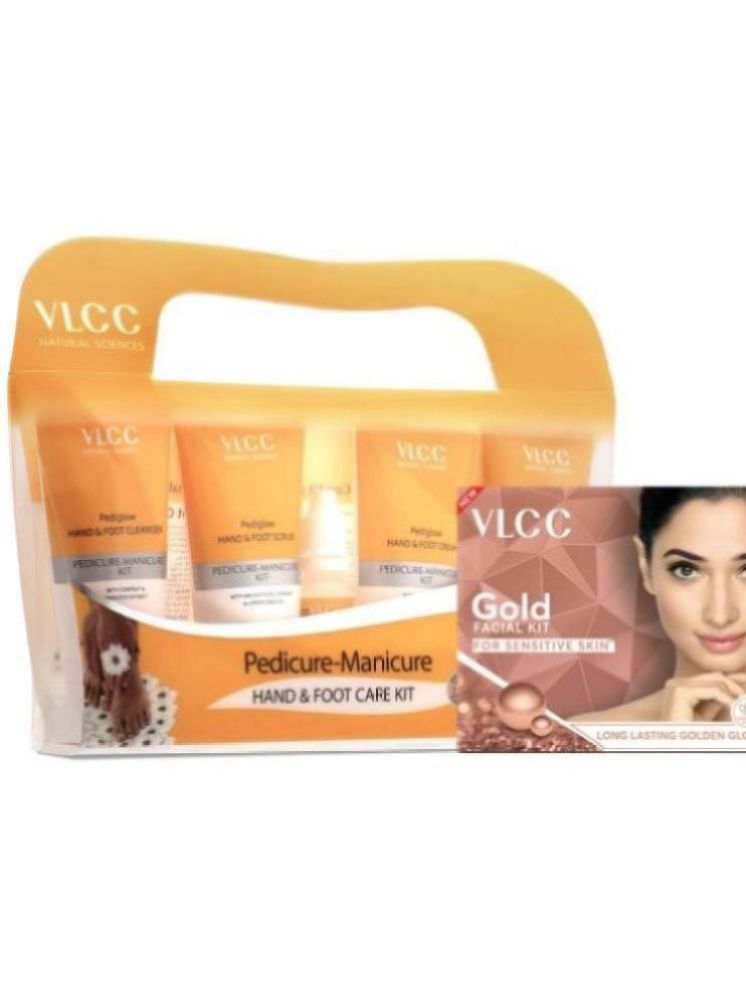     			VLCC Gold Facial kit for Sensitive Skin & Pedicure Manicure Kit Combo (60g + 210g)