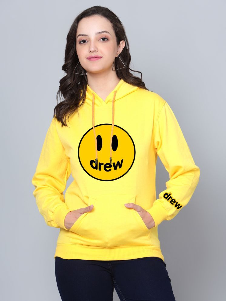     			fashion and youth Cotton Blend Women's Hooded Sweatshirt ( Yellow )