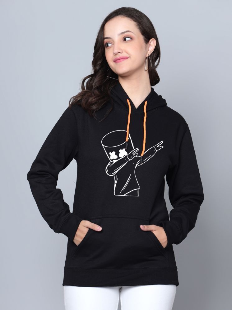     			fashion and youth Cotton Blend Women's Hooded Sweatshirt ( Black )