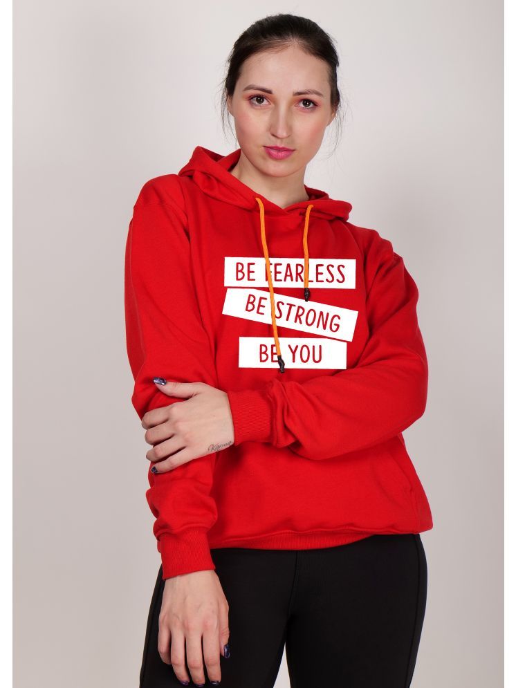     			fashion and youth Cotton Blend Women's Hooded Sweatshirt ( Red )