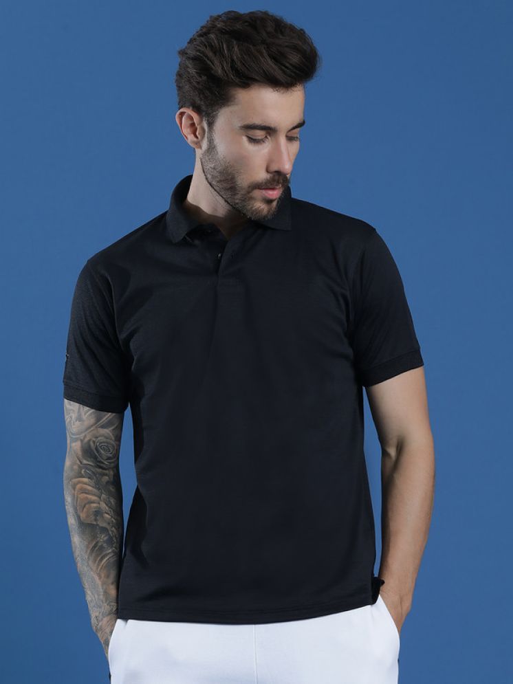     			EPPE Polyester Slim Fit Solid Half Sleeves Men's Polo T Shirt - Black ( Pack of 1 )