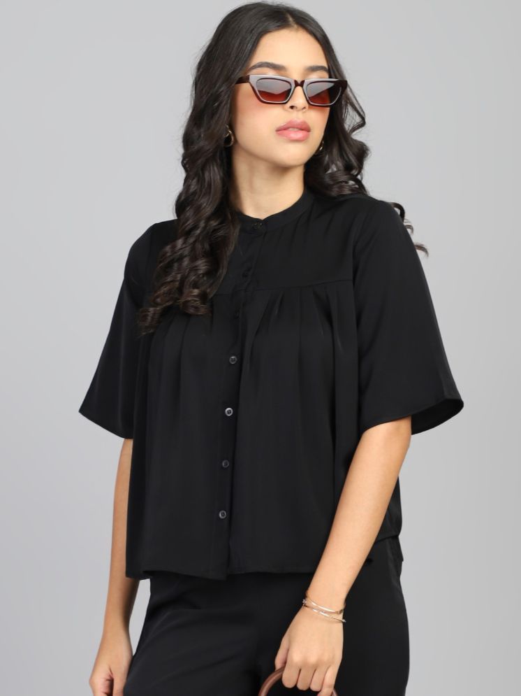     			FITHUB Black Polyester Women's Shirt Style Top ( Pack of 1 )