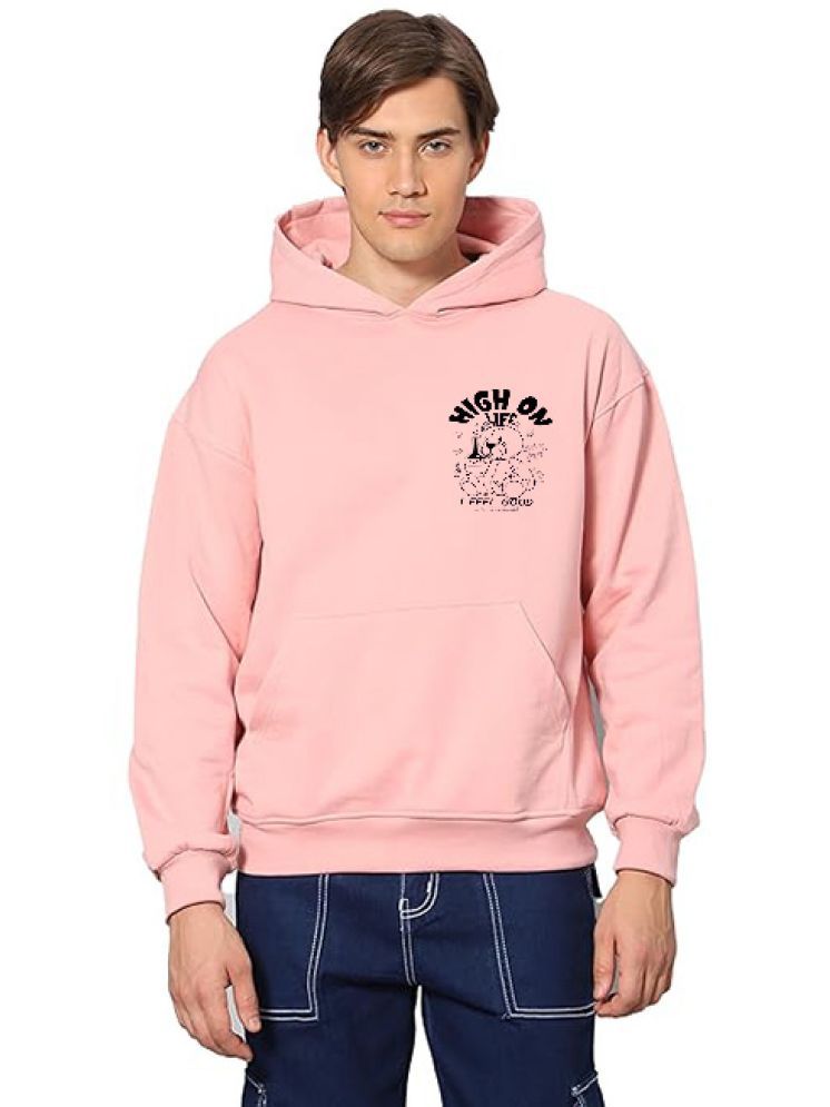     			Glito Fleece Hooded Men's Sweatshirt - Peach ( Pack of 1 )