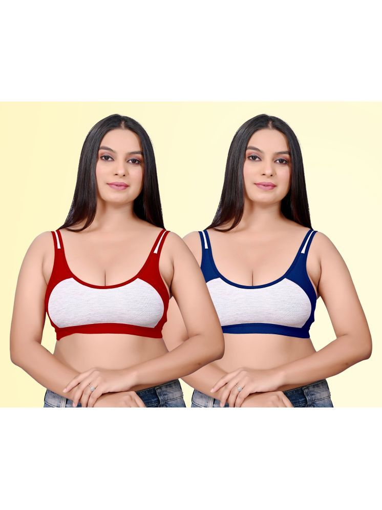     			HAYA Multicolor Cotton Non Padded Women's Everyday Bra ( Pack of 2 )