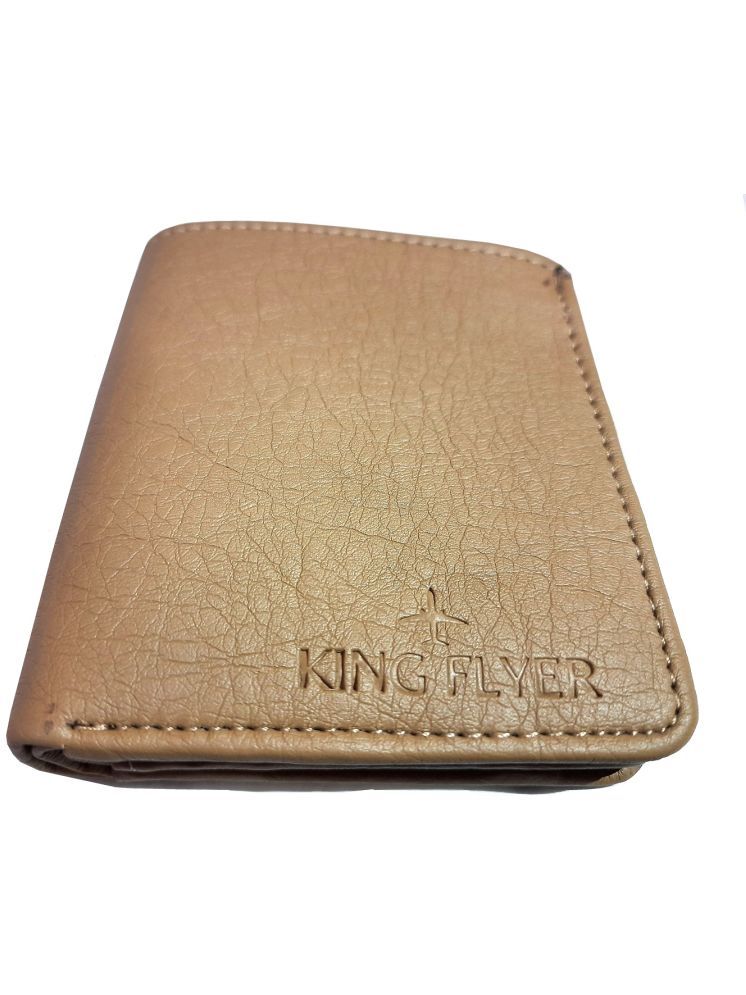     			KINGFLYER Beige PU Men's Regular Wallet ( Pack of 1 )