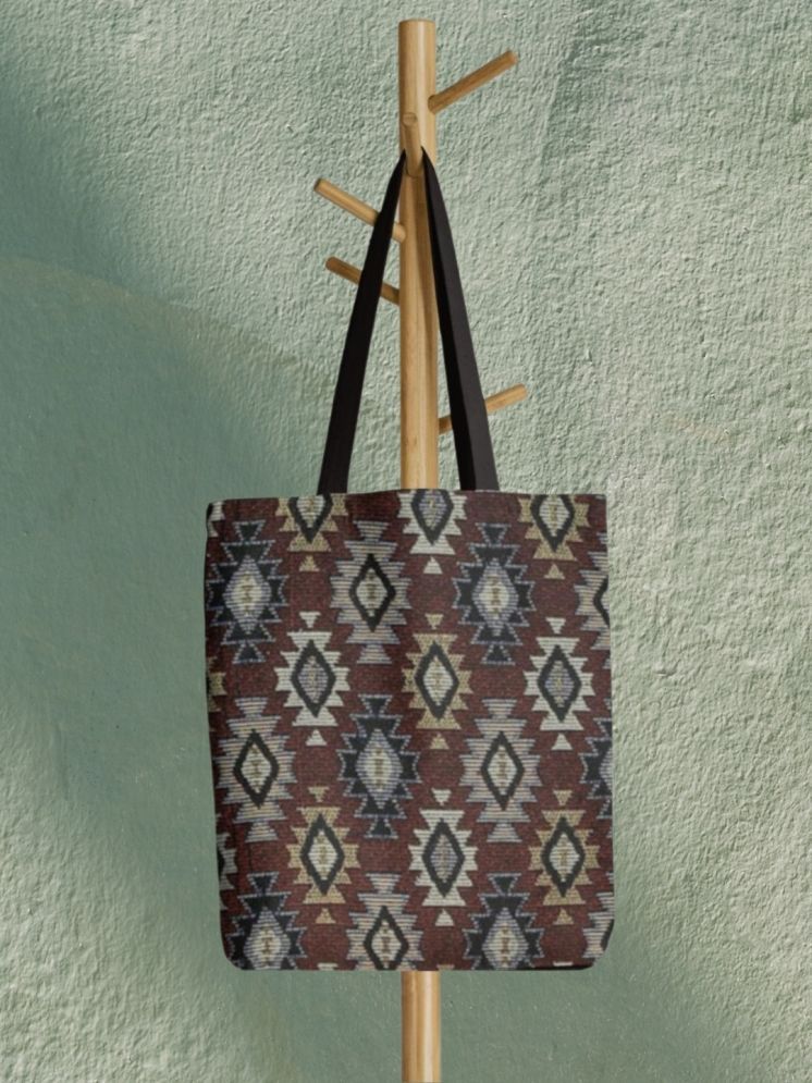     			LIKE STYLE Maroon Jute Tote Bag