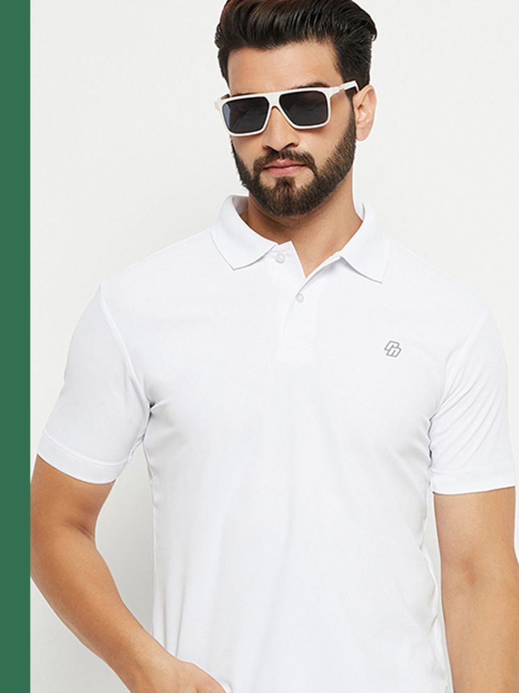     			Nuovo Cotton Blend Regular Fit Solid Half Sleeves Men's Polo T Shirt - White ( Pack of 1 )