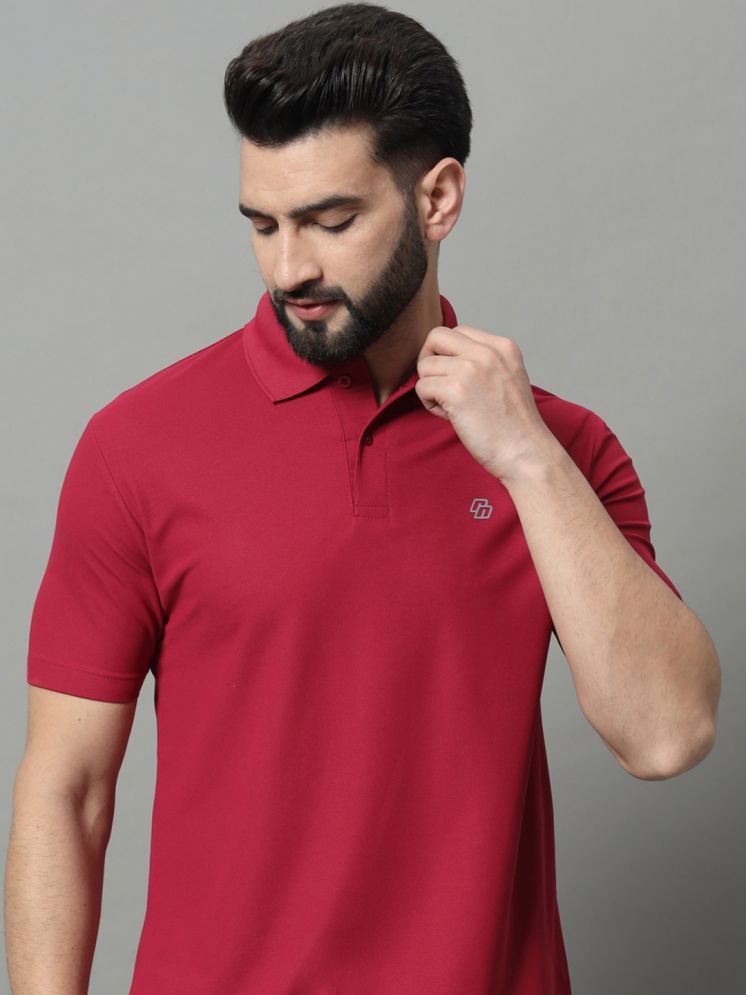     			Nuovo Cotton Blend Regular Fit Solid Half Sleeves Men's Polo T Shirt - Maroon ( Pack of 1 )