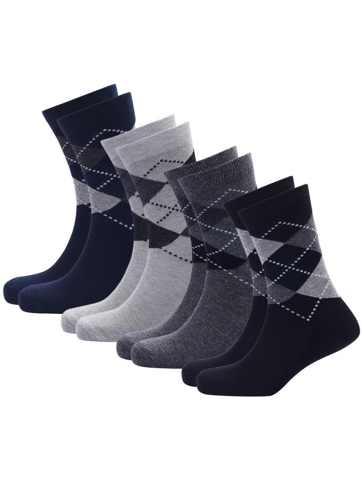     			PLIMA Cotton Men's Argyle Multicolor Mid Length Socks ( Pack of 4 )