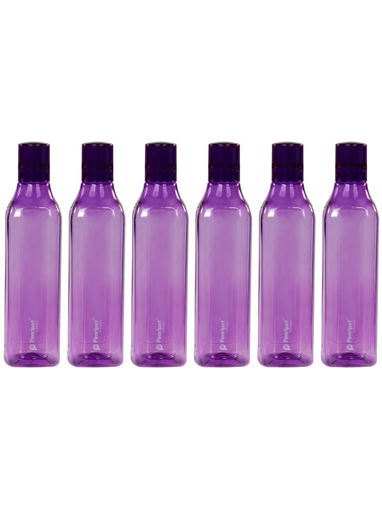     			PearlPet Cubic-1000ml Purple Plastic Water Bottle 1000 mL ( Set of 6 )