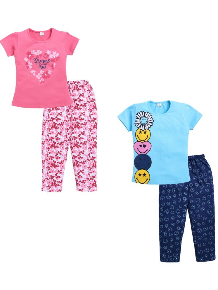     			Todd N Teen Pack of 2 Girls Cotton Top & Pyjama Set ( Multicolor )