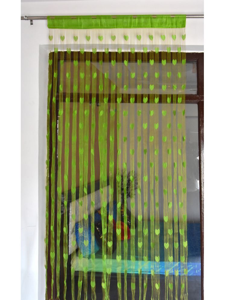     			gharsaaz Abstract Transparent Rod Pocket Curtain 6.5 ft ( Pack of 1 ) - Green