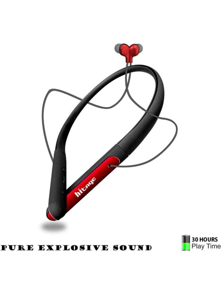     			hitage NBT-5768 pro RED MAGNETIC In-the-ear Bluetooth Headset with Upto 30h Talktime Deep Bass - Red