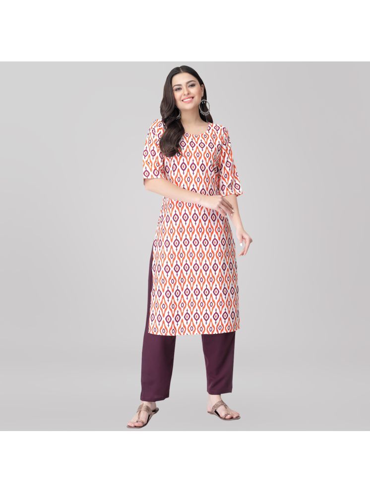     			1 Stop Fashion Crepe Printed Kurti With Pants Women's Stitched Salwar Suit - Multicoloured ( Pack of 1 )