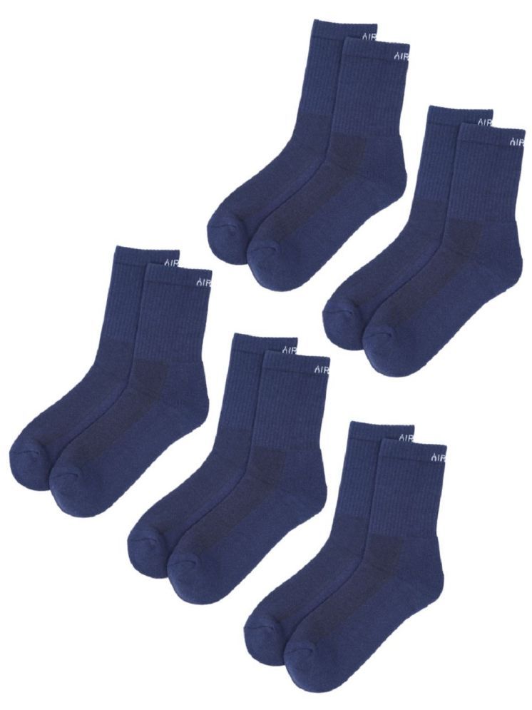     			AIR GARB Cotton Men's Solid Navy Blue Ankle Length Socks ( Pack of 5 )