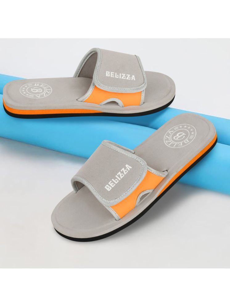     			BELIZZA Orange Men's Slide Flip Flop