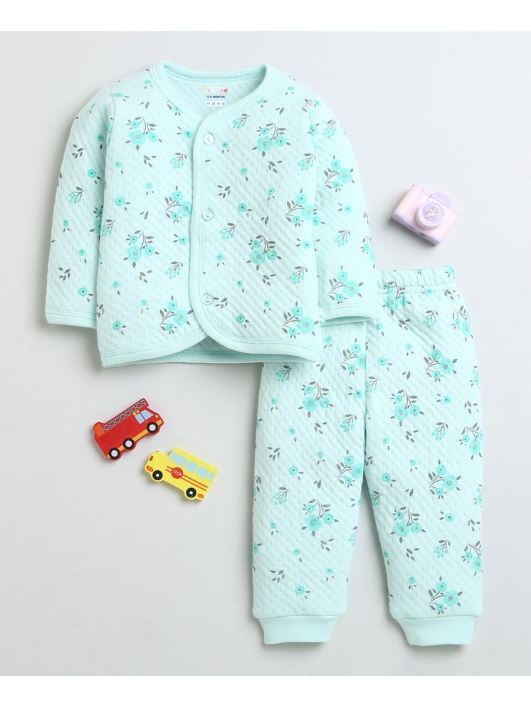     			BUMZEE Mint Green Cotton Blend Baby Girl Sweatshirt & Jogger Set ( Pack of 1 )