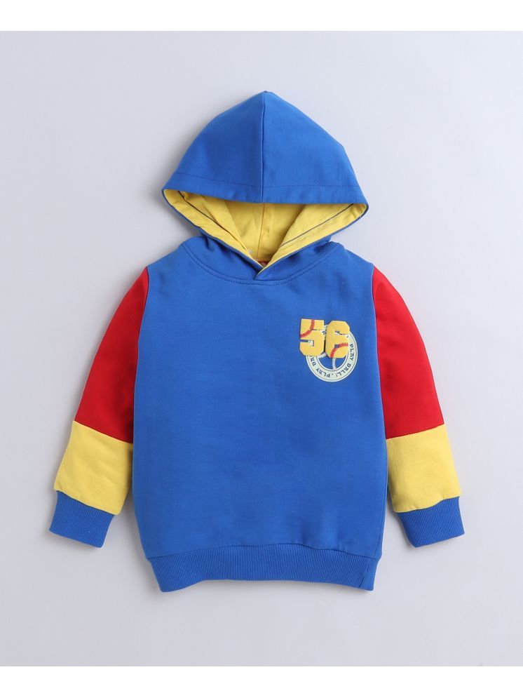     			BUMZEE Royal Blue Boys Full Sleeves Cotton Hooded Sweatshirt Age - 3-6 Months